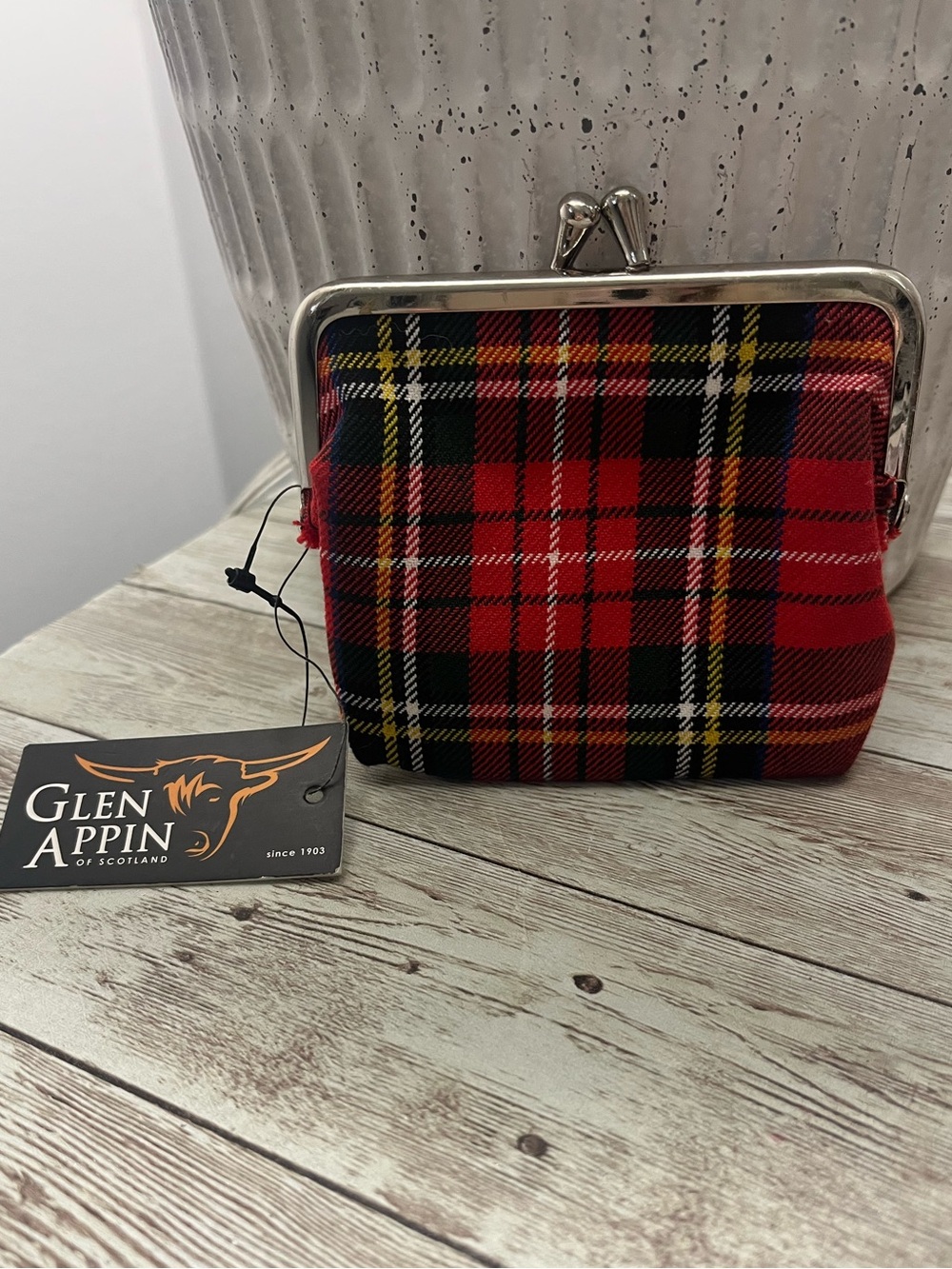 Glen Appin tartan plaid change purse